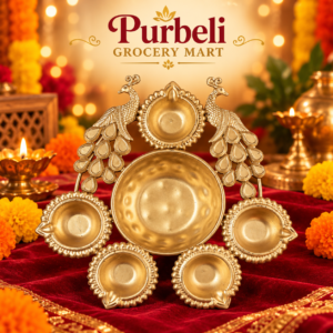 Golden Decorative Diya  Holder